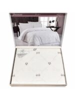 Комплект постільної білизни люкс сатин Maison D'or Juanna Ecru-Dark Lilac Євро Купити