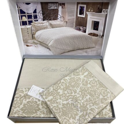 Комплект постільної білизни сатин люкс Maison D'or Rose Marine Beige Сімейний Купити