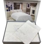 Комплект постільної білизни сатин люкс Maison D'or Rose Marine Ecru Сімейний Купити