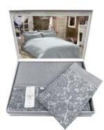 Комплект постільної білизни сатин люкс Maison D'or Rose Marine Grey Сімейний Купити