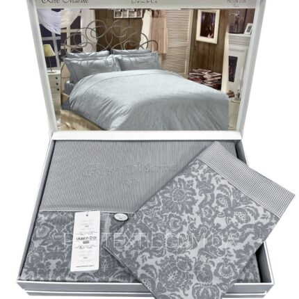 Комплект постільної білизни сатин люкс Maison D'or Rose Marine Grey Сімейний Купити