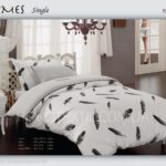 Комплект постільної білизни сатин Maison D'or Plumes Grey Полуторний купити