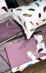 Комплект постільної білизни сатин Maison D'or Pulume Volante Lilac Сімейний - Зображення 3