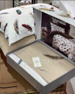 Комплект постільної білизни сатин Maison D'or Pulume Volante Beige Сімейний - Зображення 5