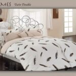 Комплект постільної білизни сатин Maison D'or Plumes Beige Сімений купити
