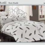 Комплект постільної білизни сатин Maison D'or Plumes Grey Сімений купити