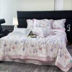 Постільна білизна з тенселю з літньою ковдрою Summer Series Pink Flower, Євро — изображение 6