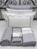 Постільна білизна з пледом піке Istanbul Dafne 200x220 см Gri - Зображення 2