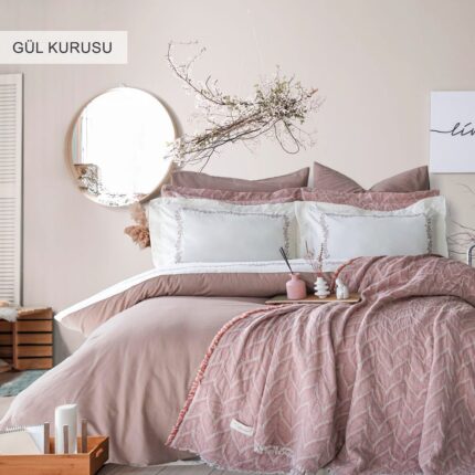 Постільна білизна з пледом піке Istanbul Dafne 200x220 см Gul Kurusu Купити