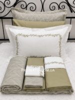 Постільна білизна з пледом піке Istanbul Dafne 200x220 см Haki — изображение 2