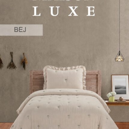 Муслінове покривало з наволочками Maison Lux 180x240 см Bej