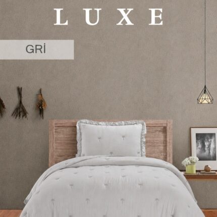 Муслінове покривало з наволочками Maison Lux 180x240 см Gri