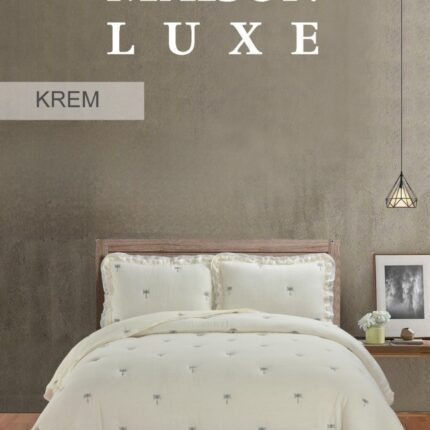 Муслінове покривало з наволочками Maison Lux 240x260 см Krem