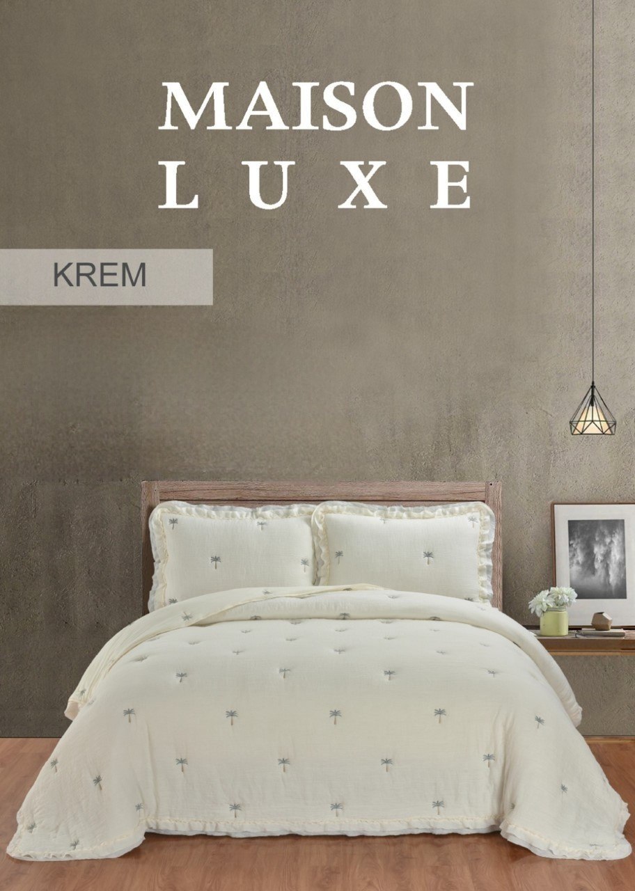 Купити Муслінове покривало з наволочками Maison Lux 240x260 см Krem Муслінове покривало з наволочками Maison Lux 240x260 см Krem