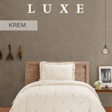 Муслінове покривало з наволочками Maison Lux 180x240 см Krem