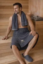 Чоловічий набір для сауни та бані Maison D’or Sauna Dufour Сірий - Зображення 4
