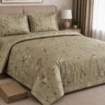 Постільна білизна з єгипетської бавовни з літньою ковдрою Summer Vintage Garden Green