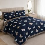 Постільна білизна з єгипетської бавовни з літньою ковдрою Summer Butterfly Blue