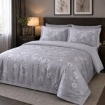 Постільна білизна з єгипетської бавовни з літньою ковдрою Summer Flower Grey