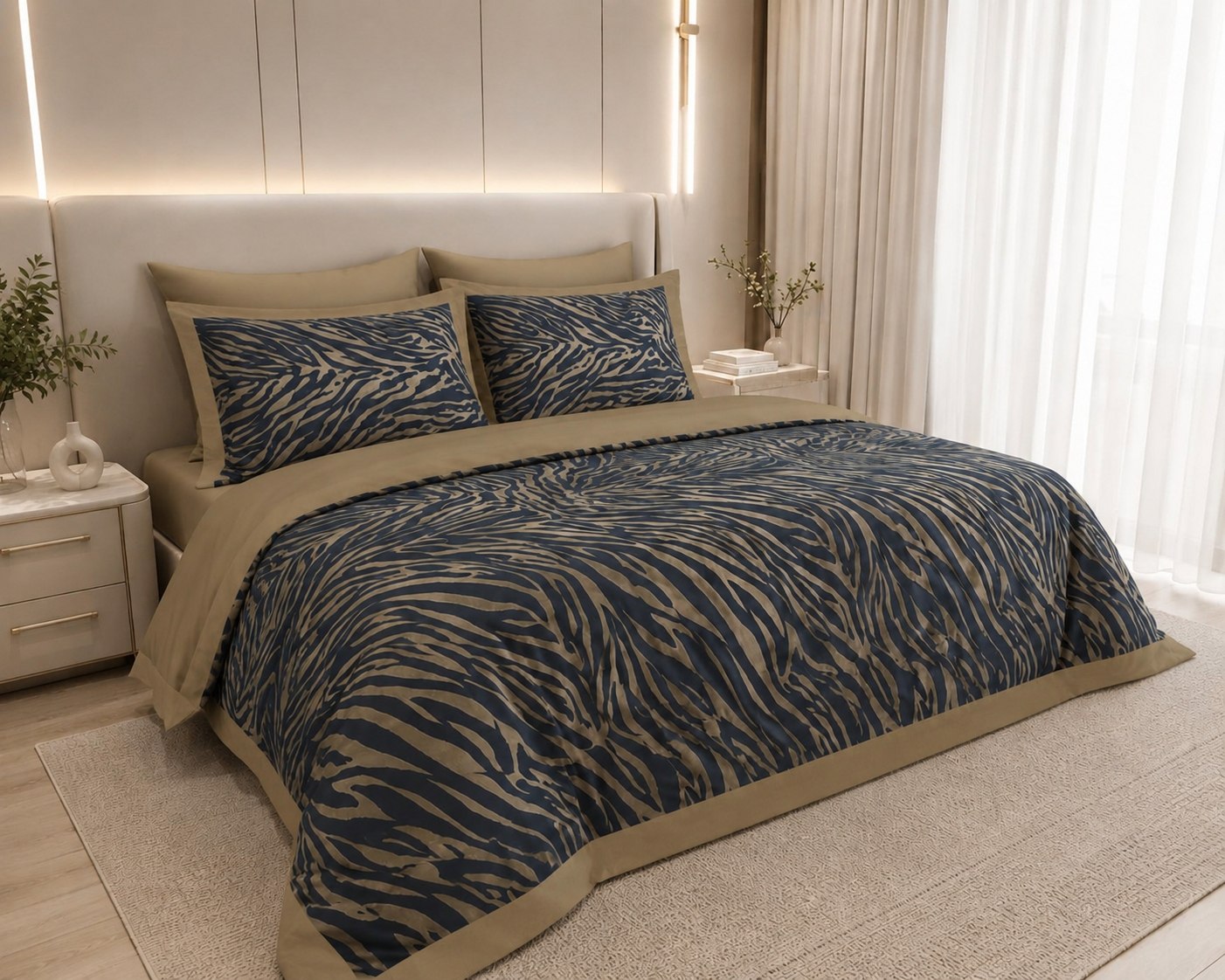 Постільна білизна з єгипетської бавовни з літньою ковдрою Summer Zebra Постільна білизна з єгипетської бавовни з літньою ковдрою Summer Zebra