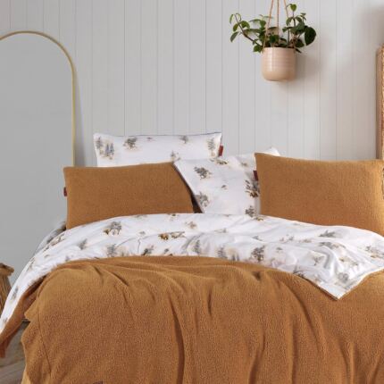 Купити Комплект теплої постільної білизни полуторний SHERWOOD Snowy Istanbul Zerdecal